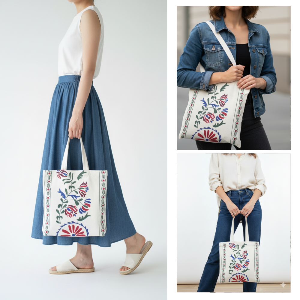 Vibrant Floral Printed Tote