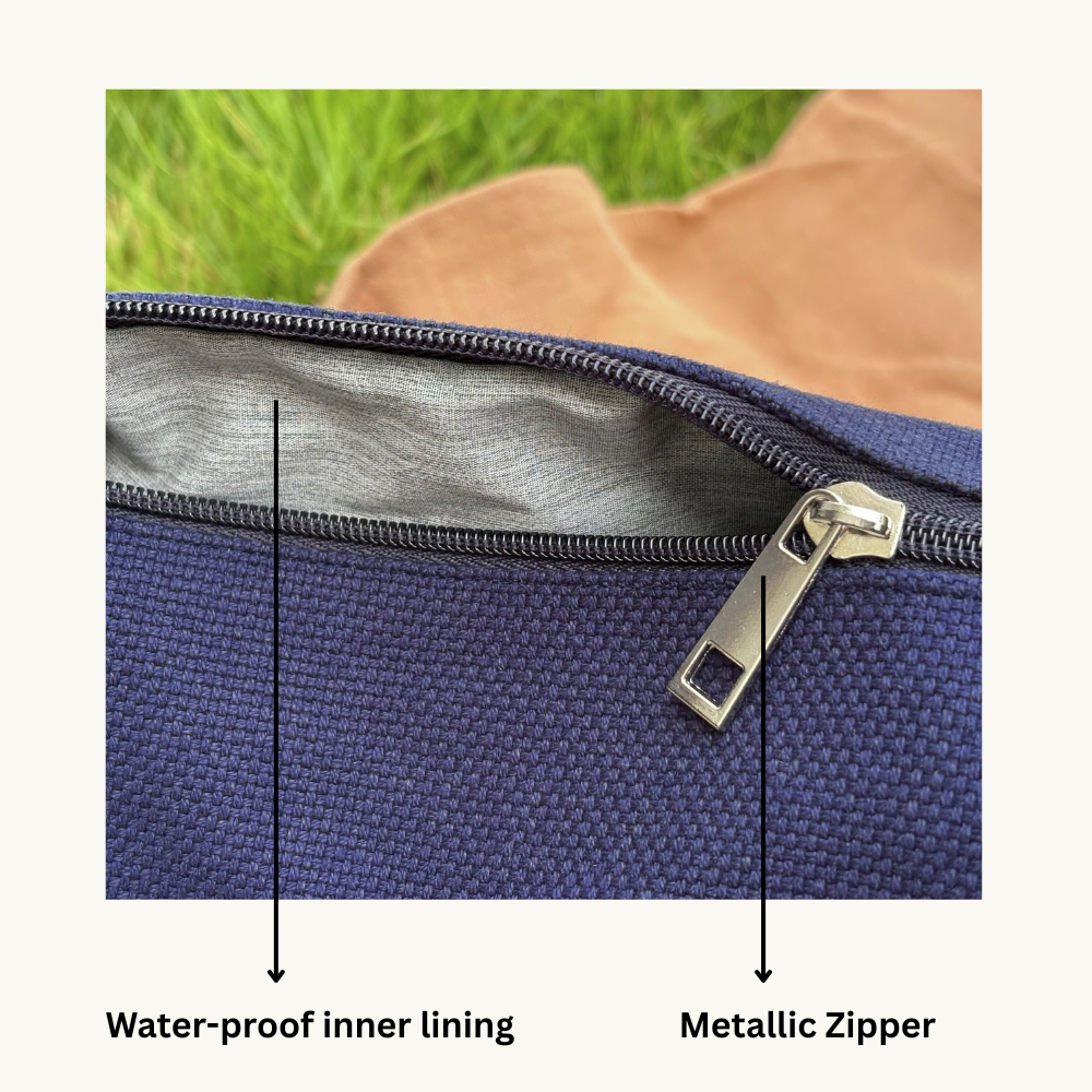 Butterfly Embroidered Lunch Bag – Blue