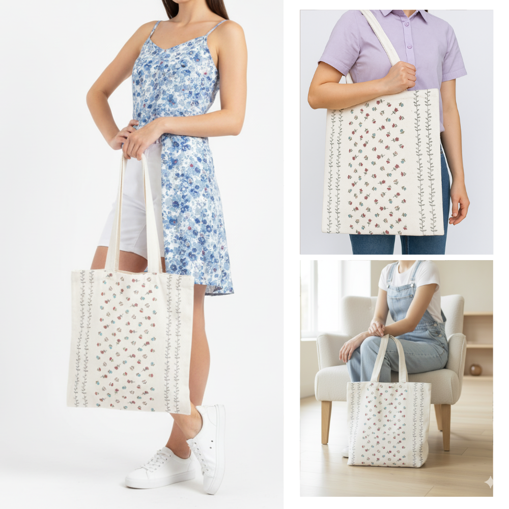 Dainty Floral Printed Tote
