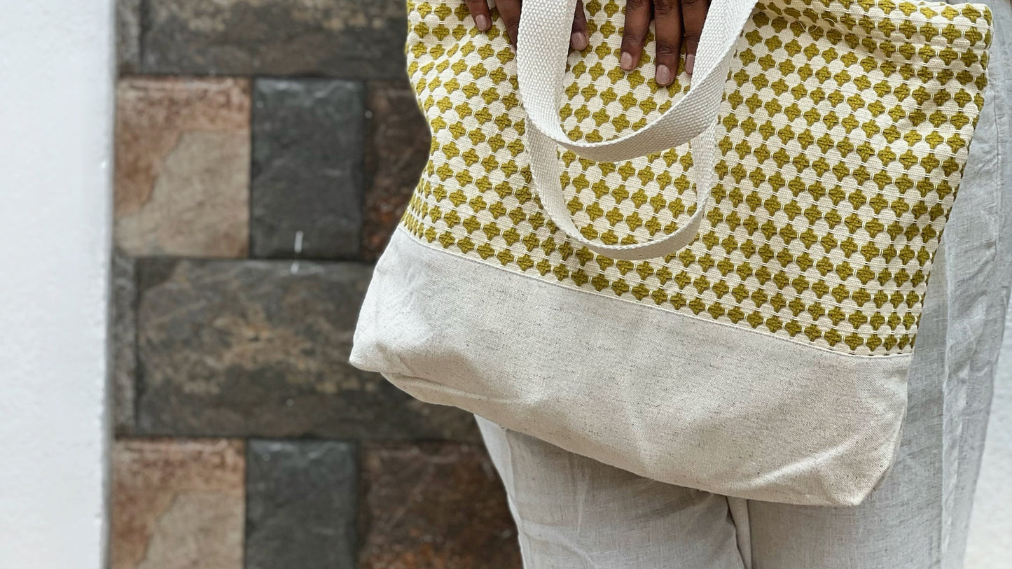 Textured Green Tote