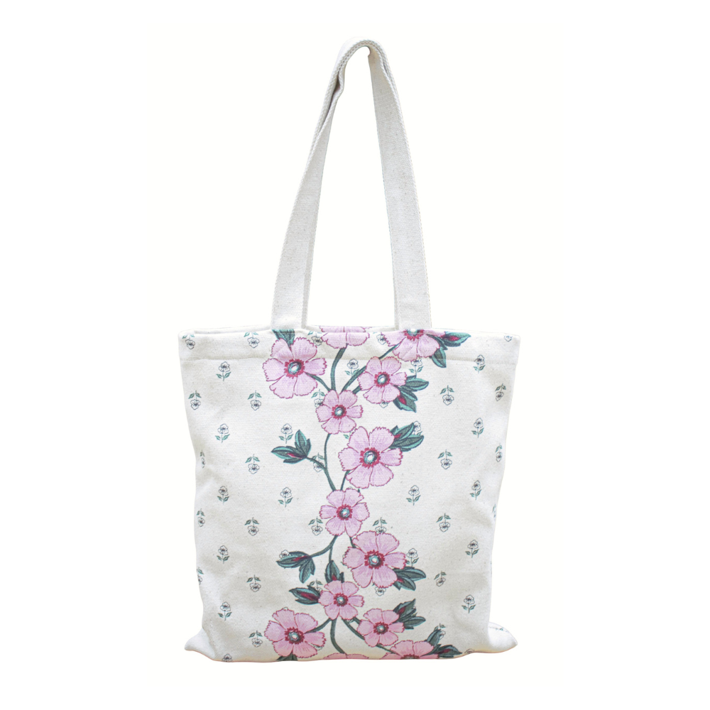 Pink Blossom Floral Printed Tote