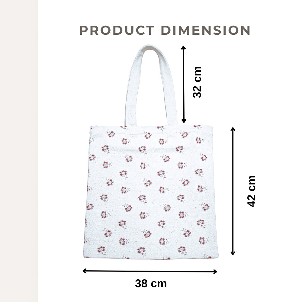 Red Floral Printed Tote