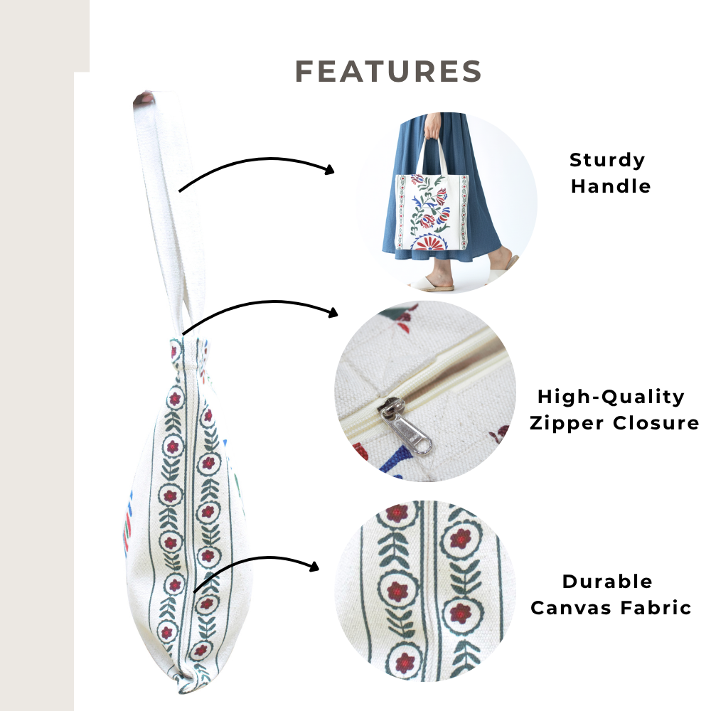 Vibrant Floral Printed Tote