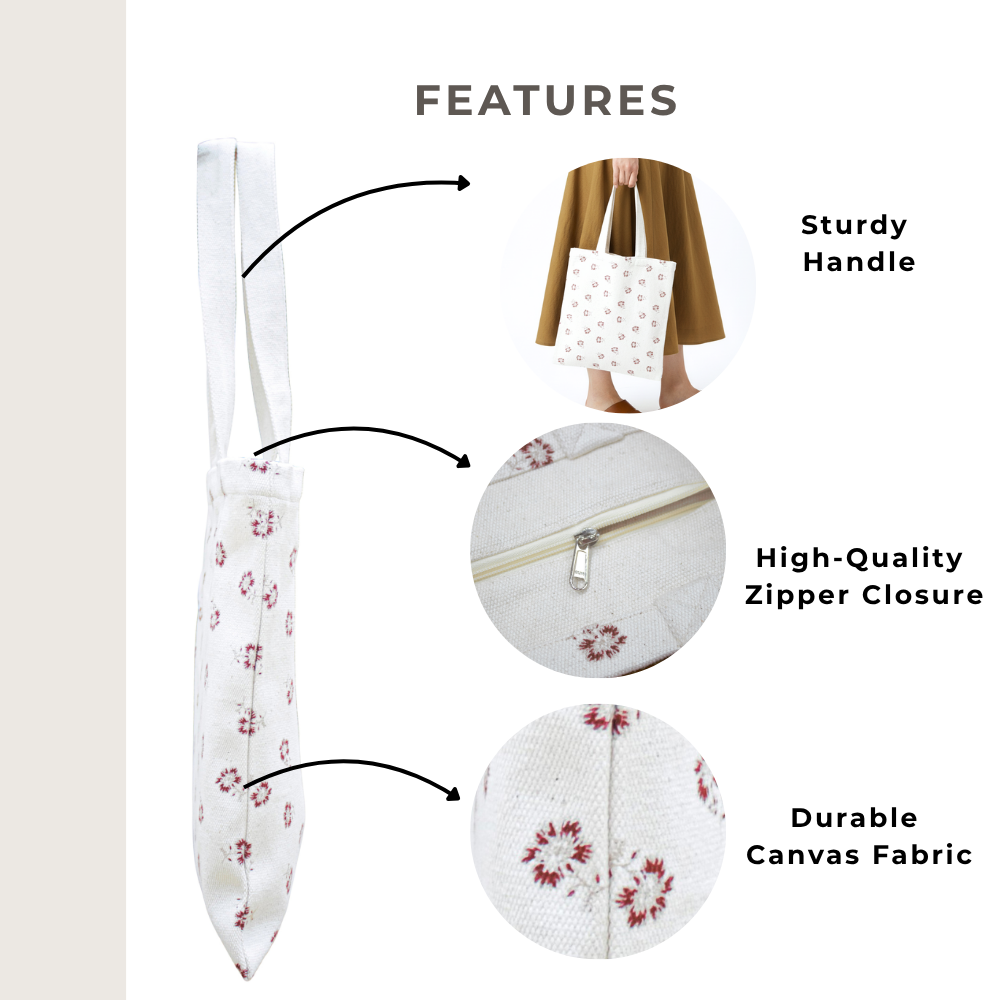 Red Floral Printed Tote