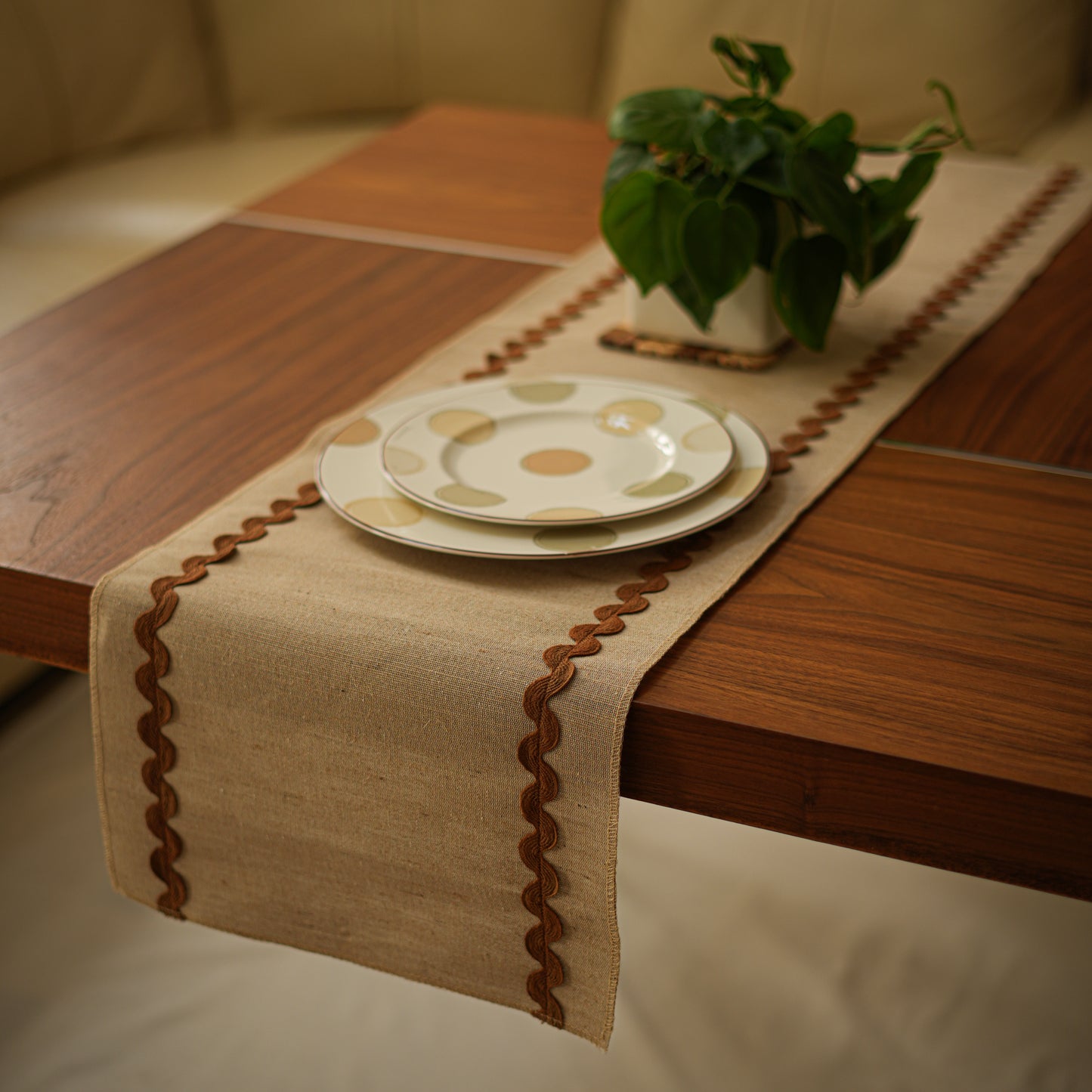 Brown Wave Jute runner
