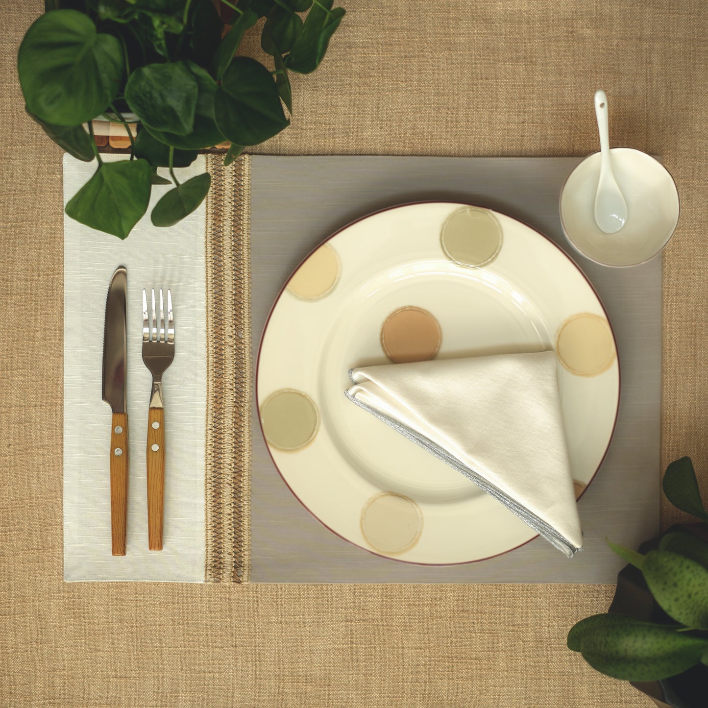 Silver grey placemats - Set of 2