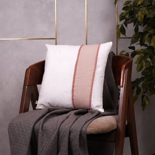 Rose dust colour-block cushion - Filled