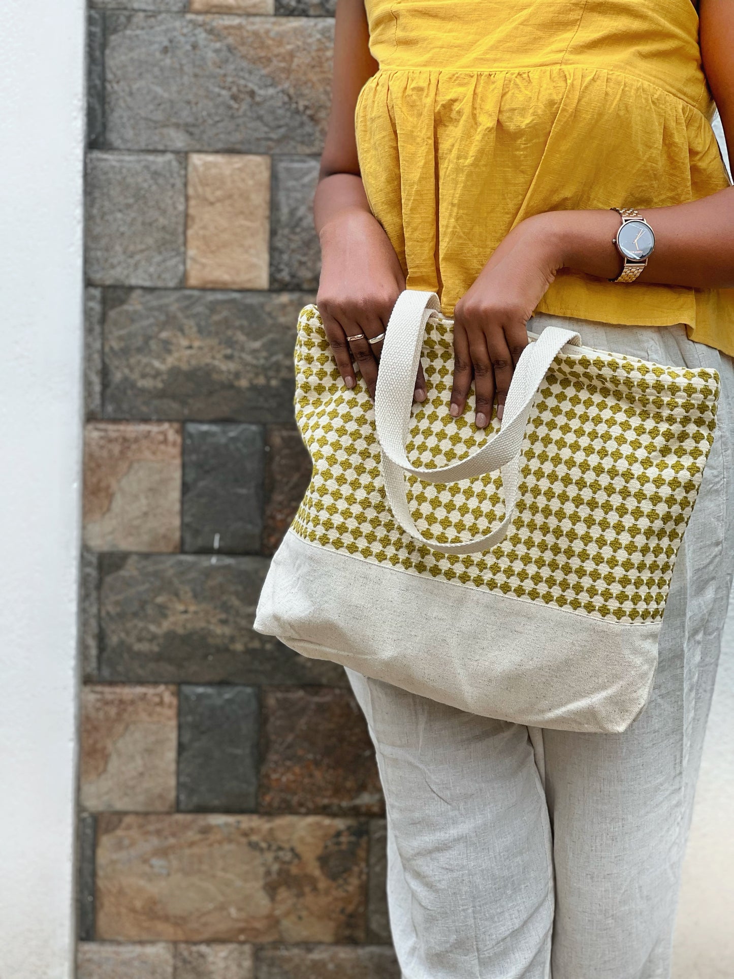 Textured Green Tote