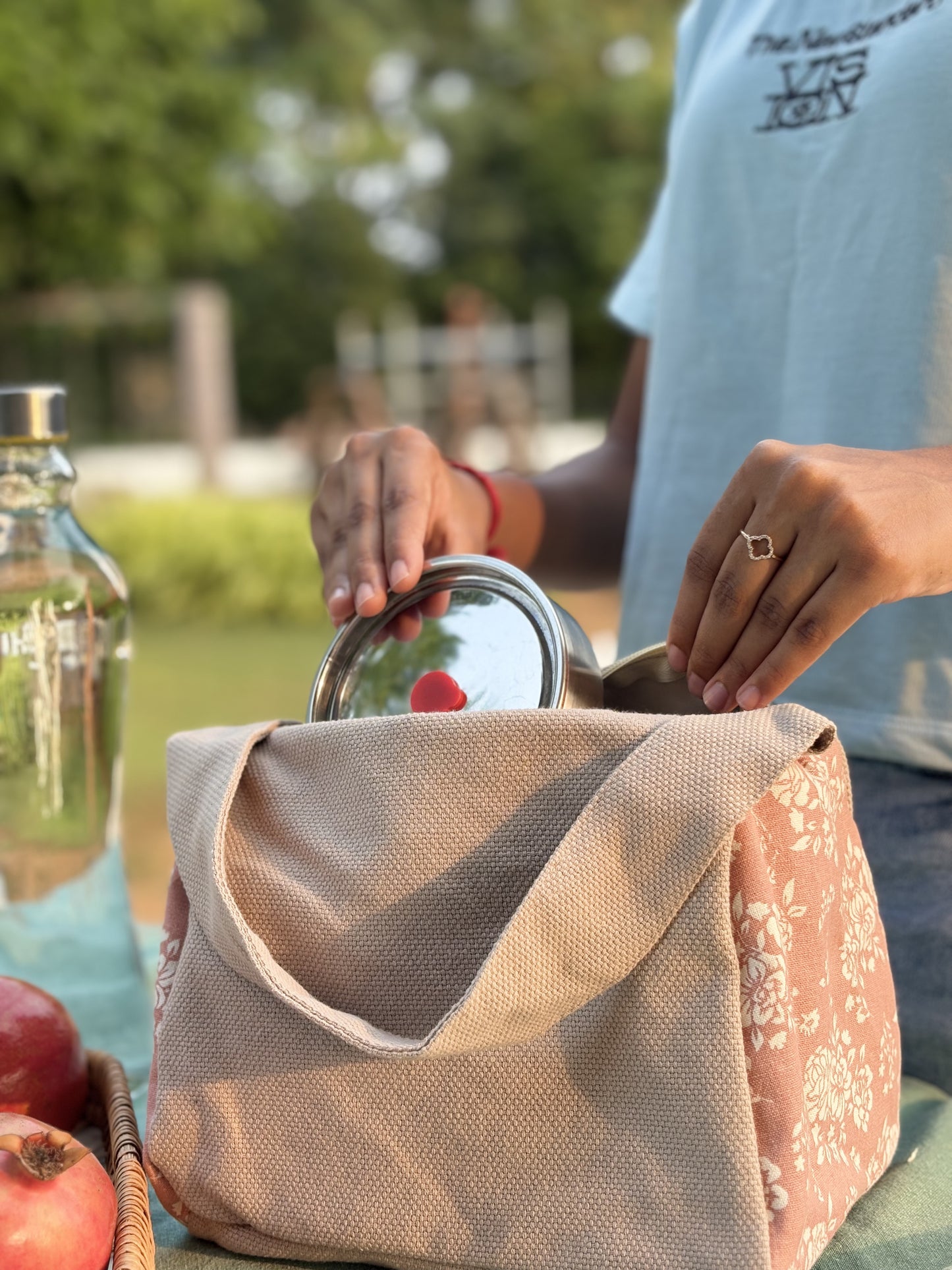 Elegant Cotton Lunch Bag